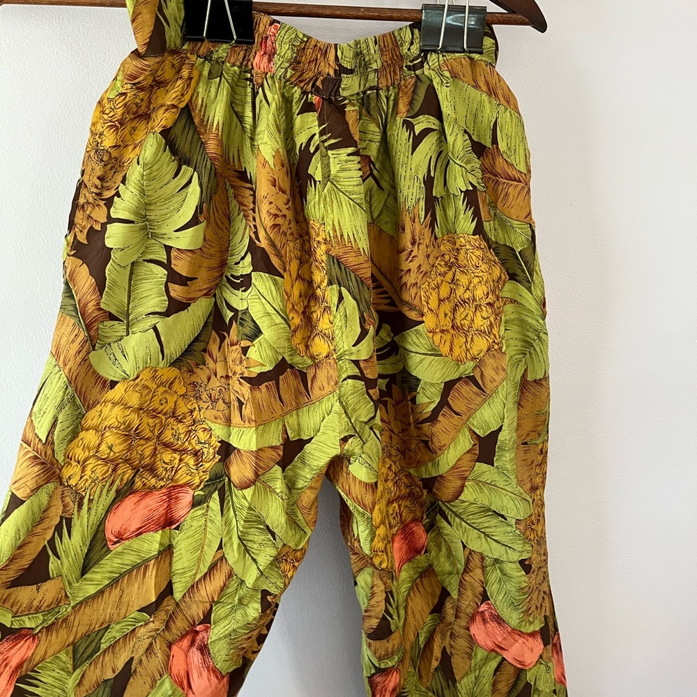 Silk botanical pants